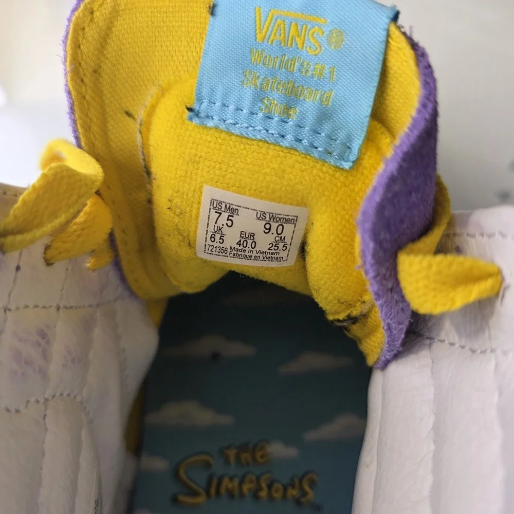 VANS The Simpsons Lisa For President Sk8-Hi Purple Men 7.5 Wmn 9 SK8-Hi Sneakers